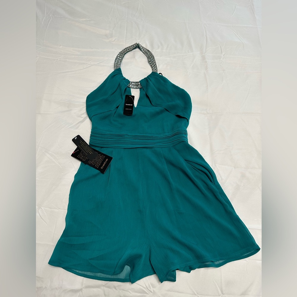 Jumpsuit green blue size 6 brand bebe